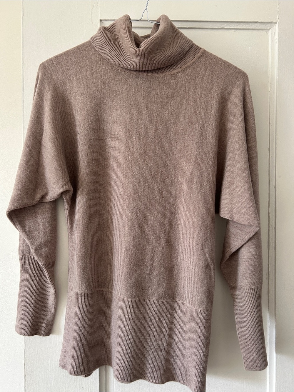Relaxed Turtleneck Sweater in Mauve Taupe